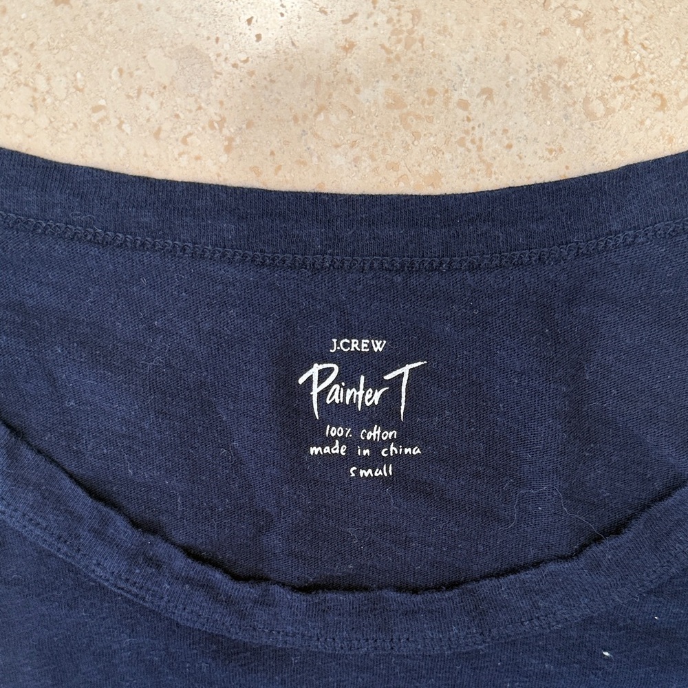 J. Crew navy blue 3/4 length Sleeve Tee - Picture 2 of 3